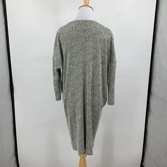 Pure Jill Dress Womens PM Medium Petite Black White Long Sleeve Linen Blend - Picture 6 of 13